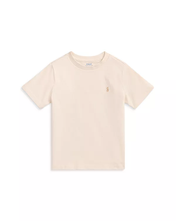 

Детская хлопковая футболка с круглым вырезом для малышей Ralph Lauren, белый