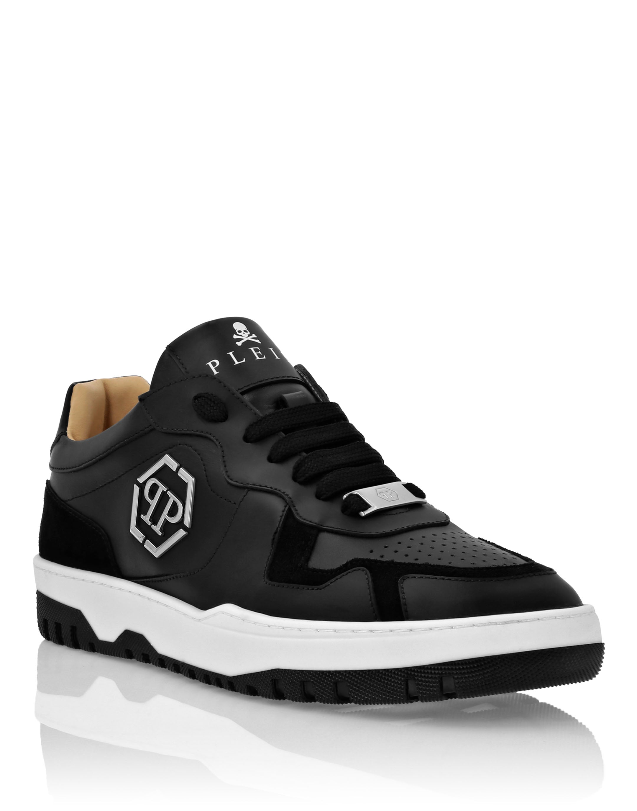 

Кроссовки из микса кожи Lo-Top PHILIPP PLEIN, черный
