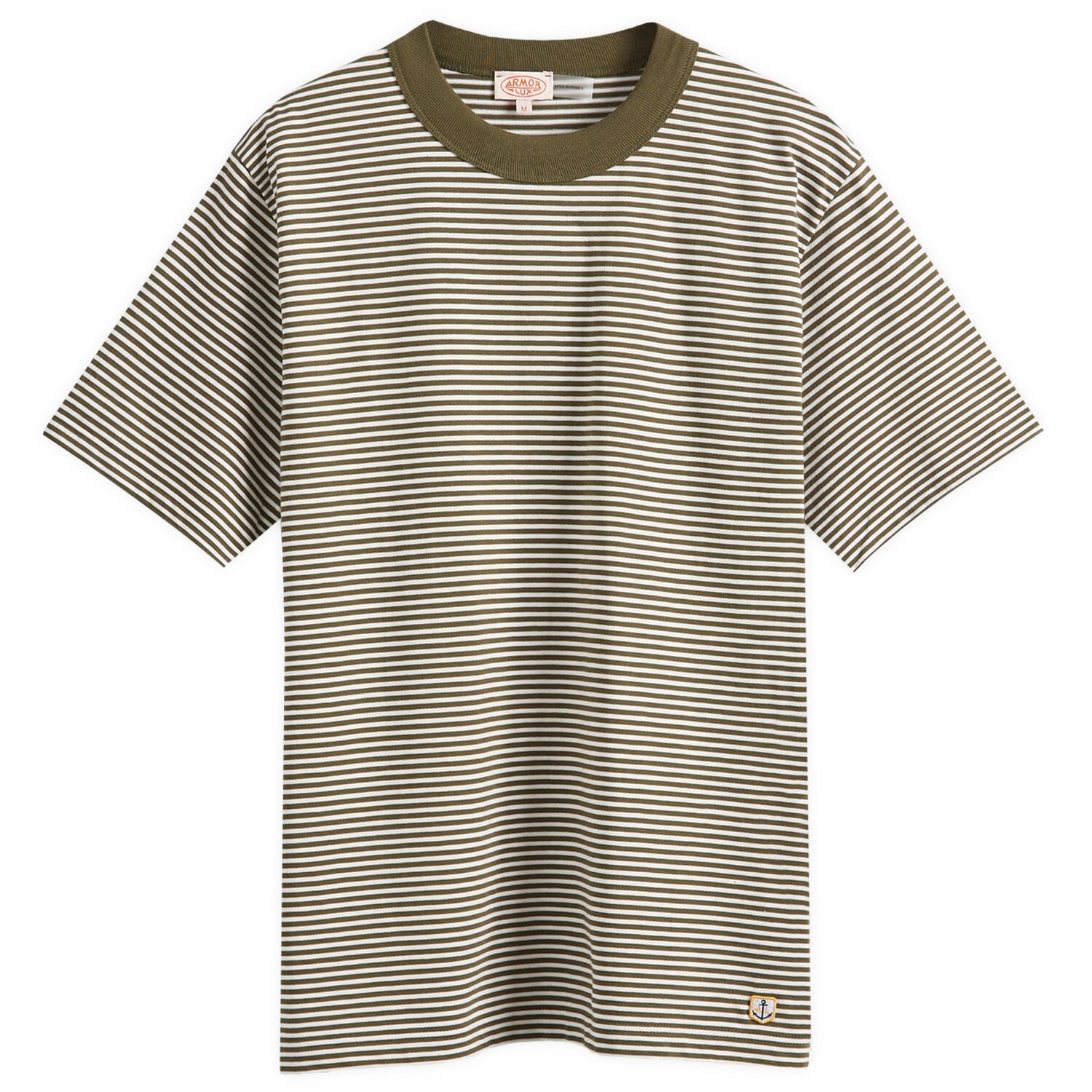 

Футболка Armor-Lux Fine Stripe T-Shirt, цвет Army & Milk