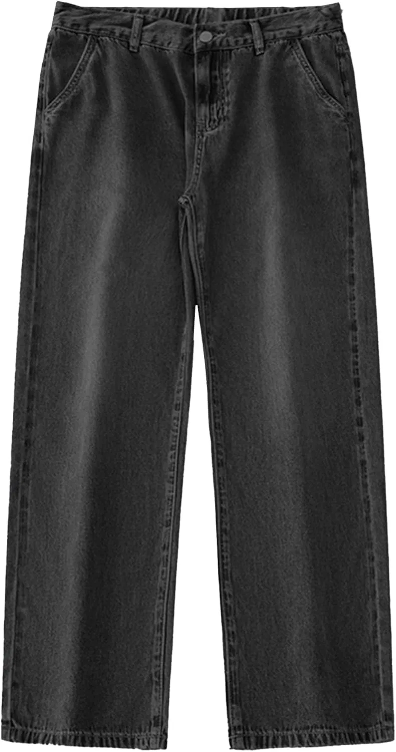 Джинсы прямые на молнии, мужские, Regular Fit, Black