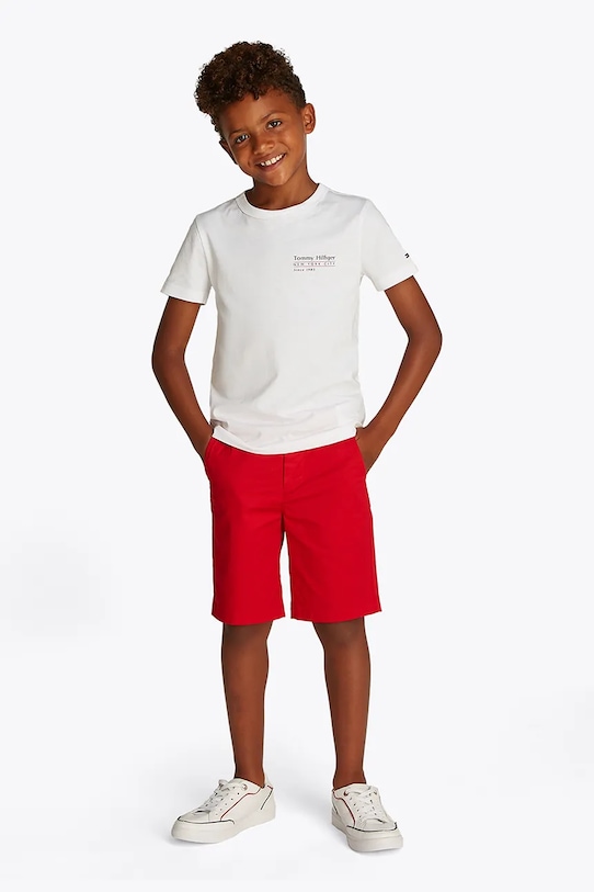 

Детская хлопковая футболка Tommy Hilfiger, белый
