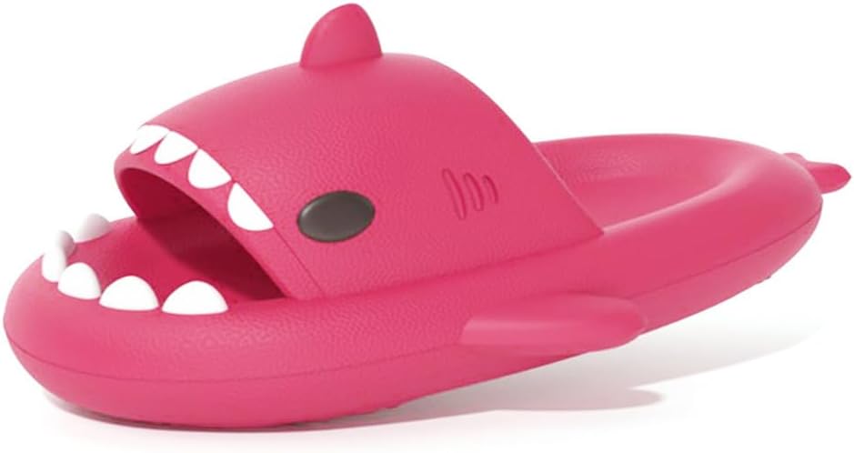 

Шлепанцы welltree Shark для женщин и мужчин, оригинальные тапочки-подушки, шлепанцы с открытым носком и амортизирующей подошвой, красный