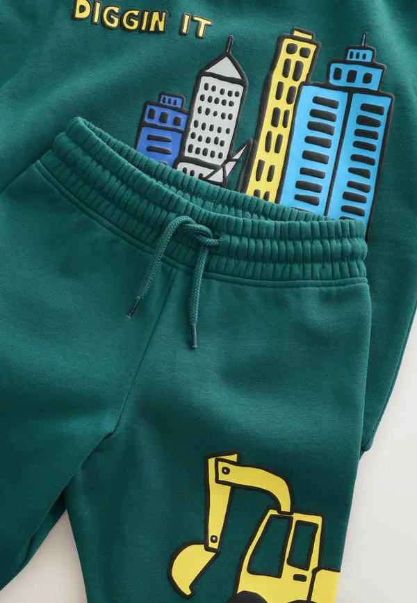 Спортивный костюм с круглым вырезом и стандартным кроем Next, Dark Green — фото 2