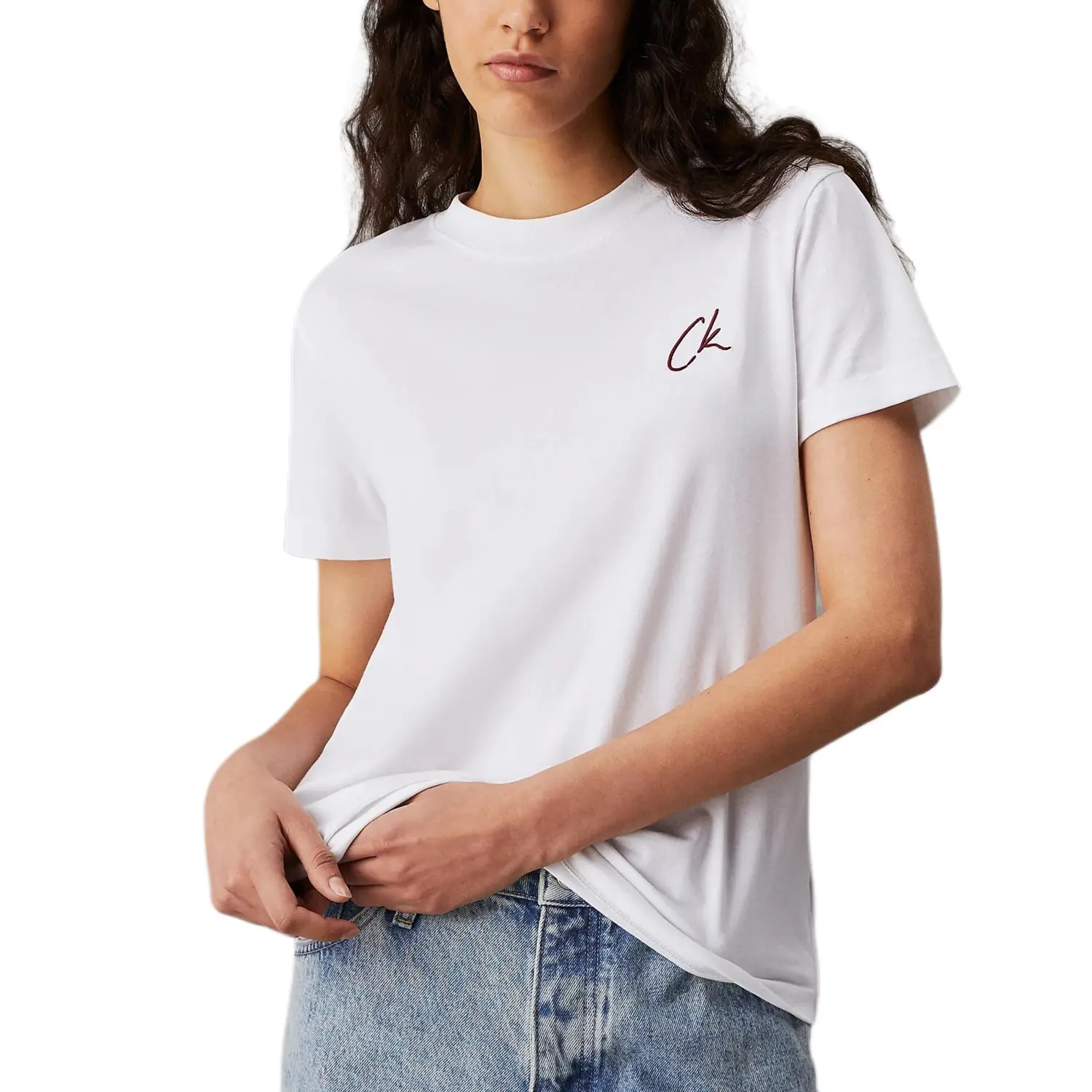 

Футболка CALVIN KLEIN Regular, женская, белая, европейская версия