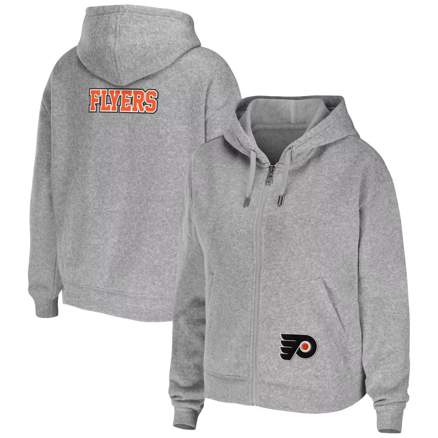 

Женская одежда WEAR by Erin Andrews Хизер Серый худи с молнией во всю длину Philadelphia Flyers