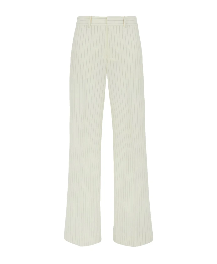 

Бежевые полосатые женские расклешенные брюки P.A.R.O.S.H., бежевый