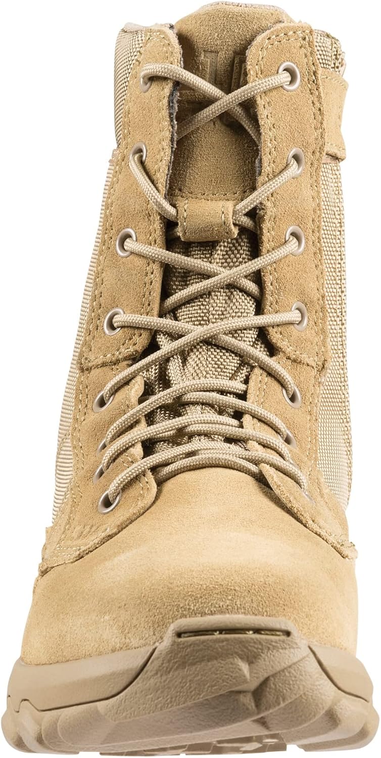Мужские кожаные тактические ботинки 5.11 Tactical Speed 3.0 с боковой молнией для боевых и военных действий в пустыне, модель 12336/12337, Coyote — фото 2