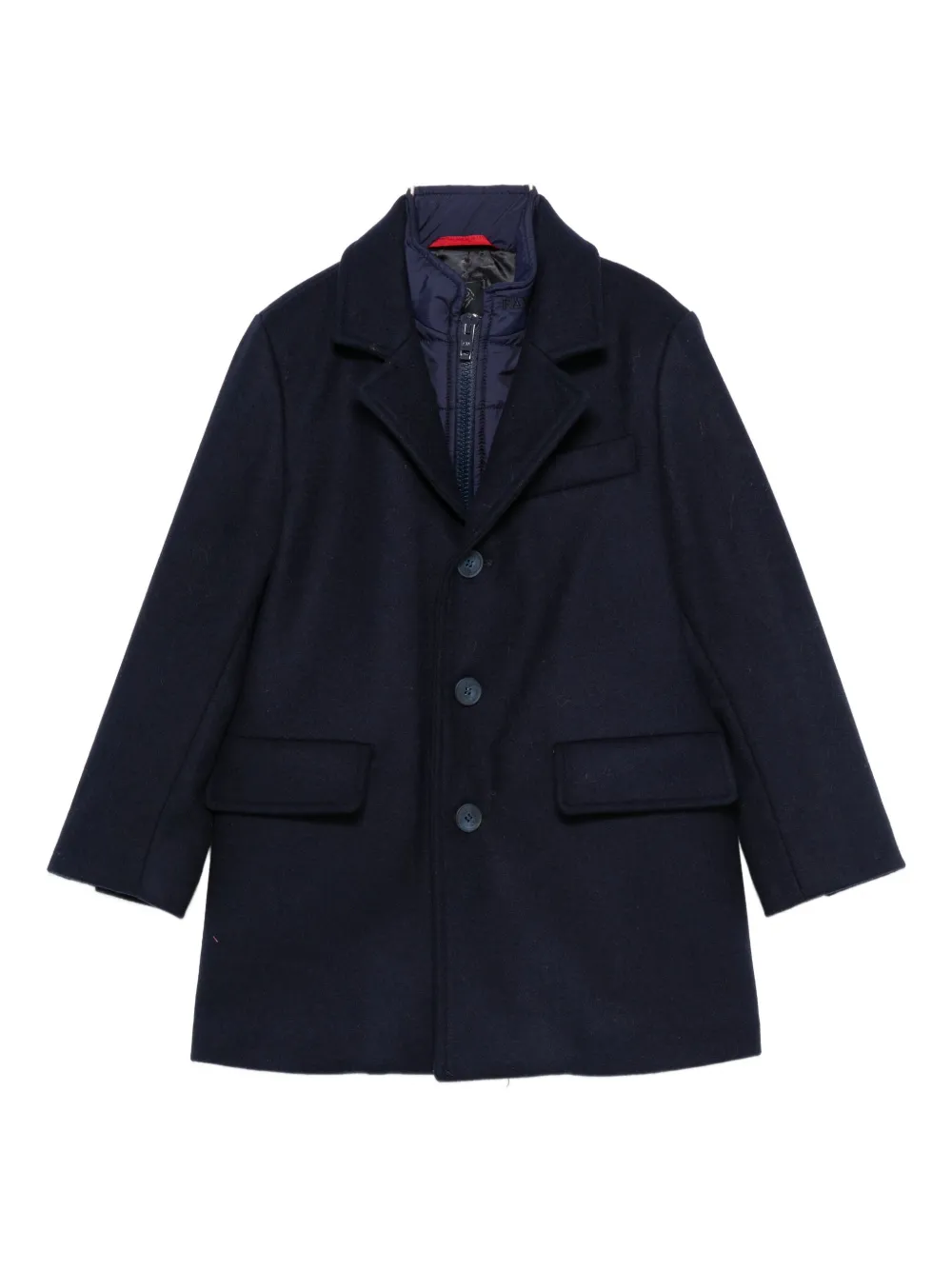 

Шерстяное пальто на пуговицах Fay Kids, синий