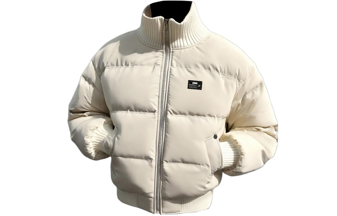 

Пуховик Unisex Stand Collar утепленный стеганый ZIAREL, хаки[removable logo]