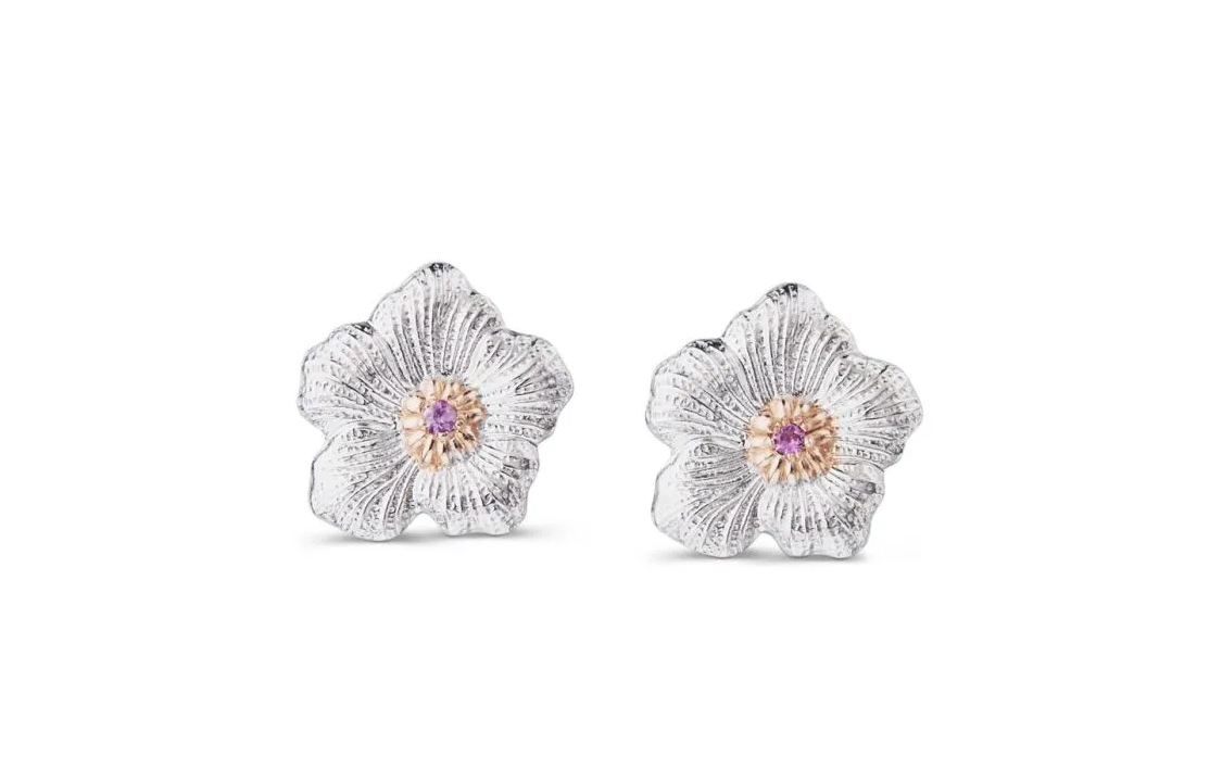 

BUCCELLATI Цветочная серия 925 серебряные серьги Women's Silver/Pink