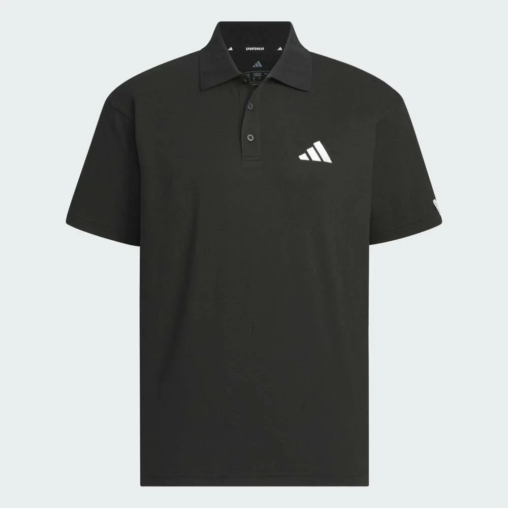 Футболка-поло Essentials Plus свободного кроя с коротким рукавом и небольшим логотипом Adidas, black — фото 4