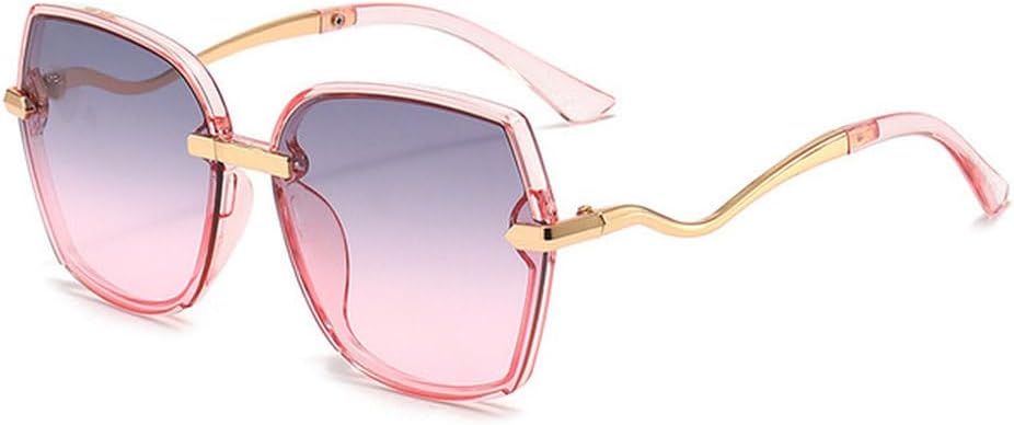 

Солнцезащитные очки с закрученными дужками и крупной оправой для женщин, винтажный ретро-стиль, солнцезащитные очки с градиентными линзами UV400 LANGSER, C5 Pink Blue Pink