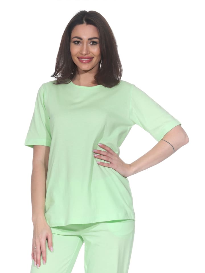 

Пижамный топ с короткими рукавами, пижамная рубашка, размер 125 220 90 902, зеленый цвет NORMANN