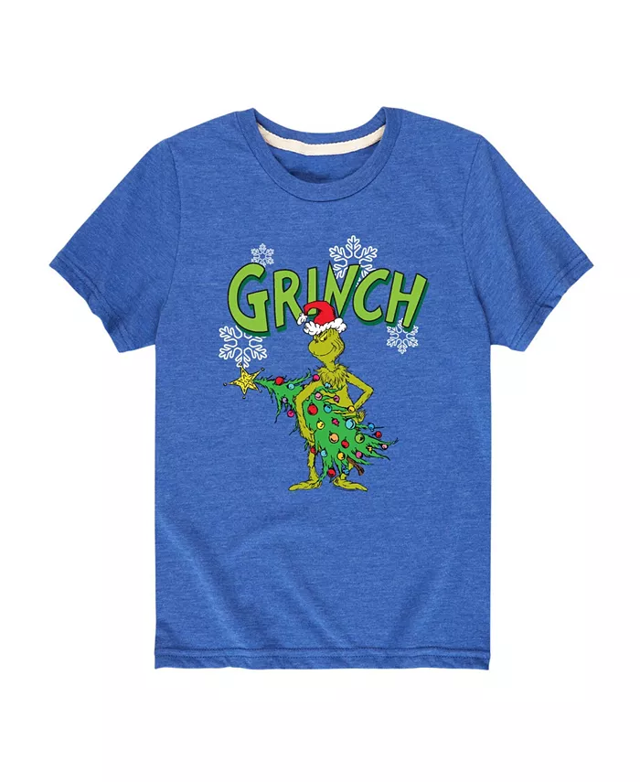 

Футболка с графическим принтом "Tree" для мальчиков-подростков The Grinch, синий