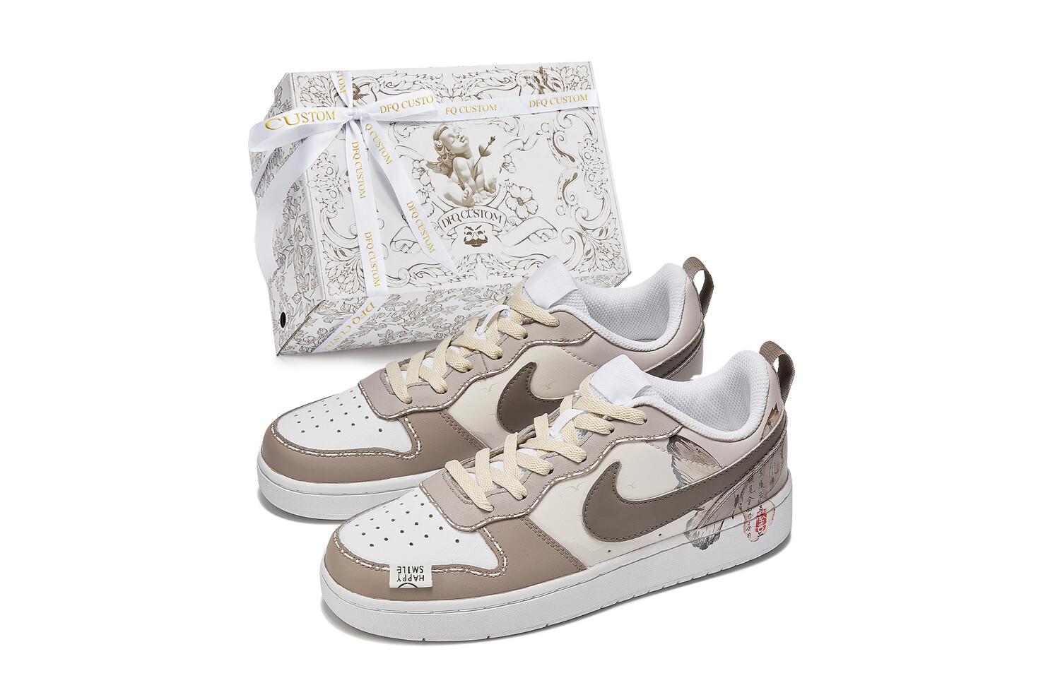 

Кроссовки Nike Court Borough Skateboarding Shoes Women's Low-top Brown/White, цвет Maple sleep