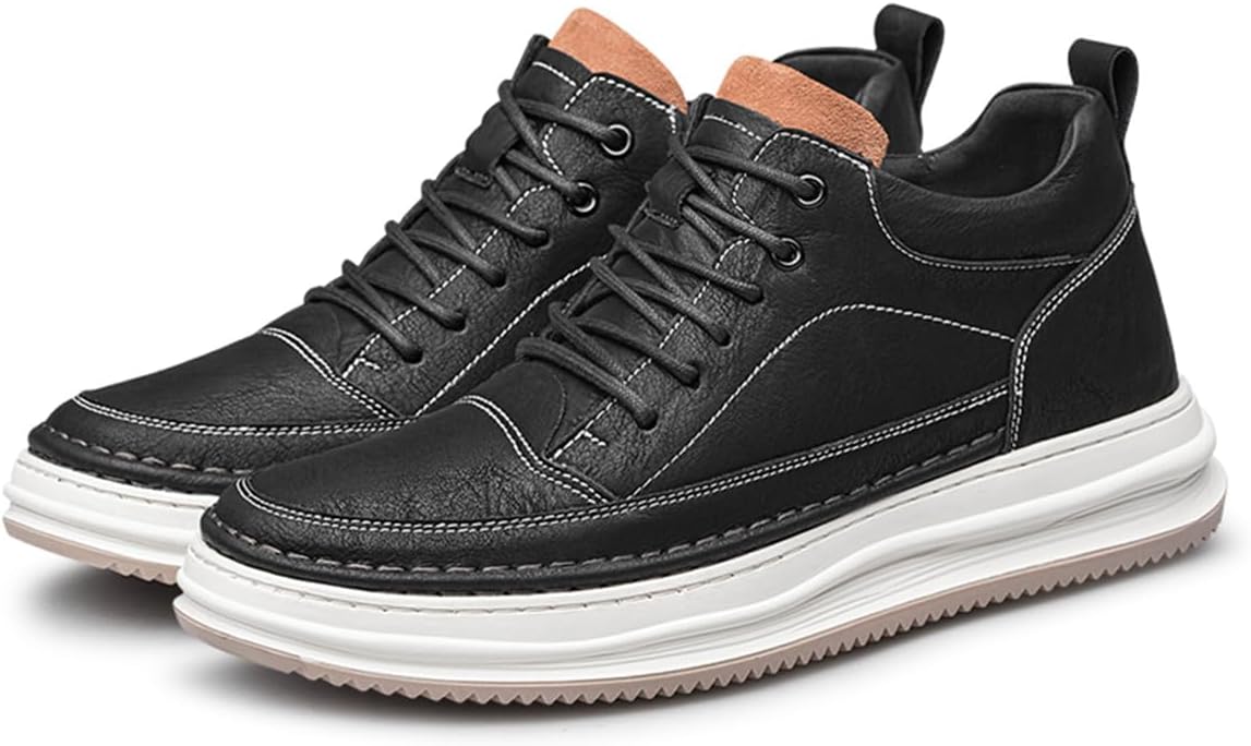 

Мужские повседневные ботинки на каблуке UKUBOXBAG, высокие кроссовки для ходьбы, модные легкие кроссовки для увеличения роста, деловые кроссовки, черный