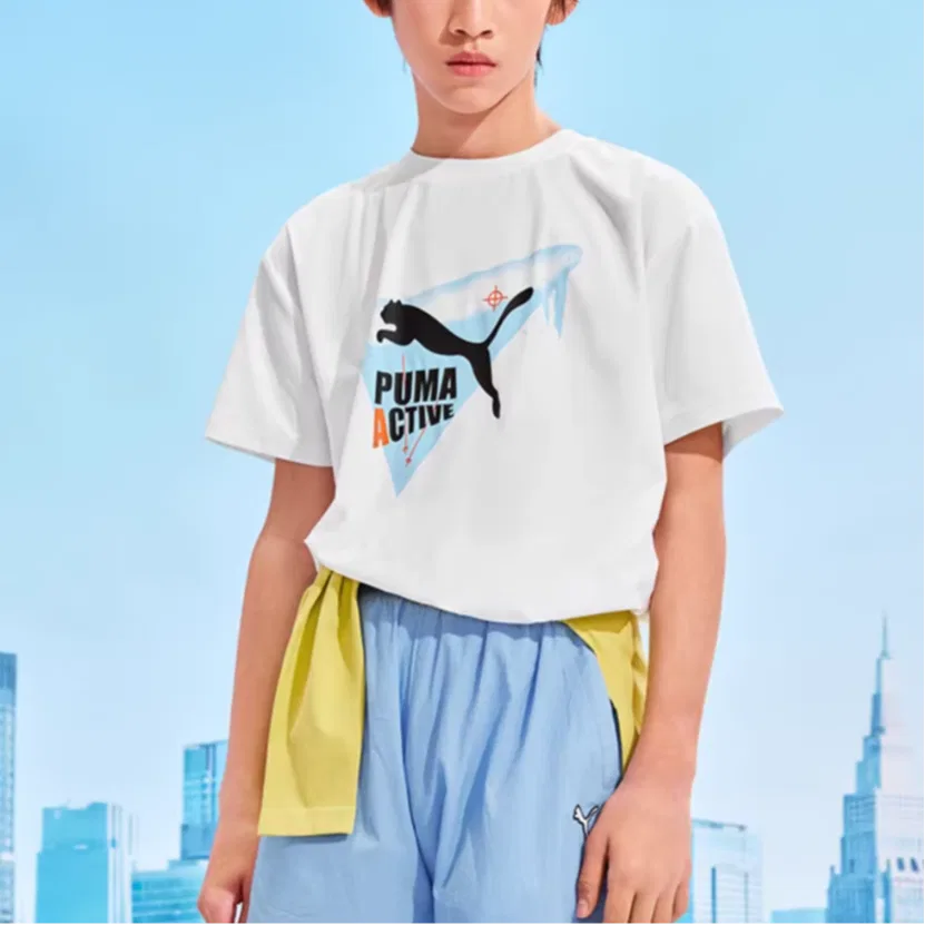 Детская футболка Quick Dry PUMA, Raw White 10101 — фото 3