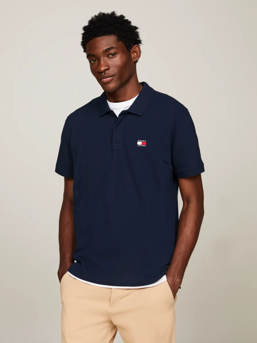 

Рубашка-поло Tommy Jeans "TJM REG BADGE POLO", с воротником-поло, синий