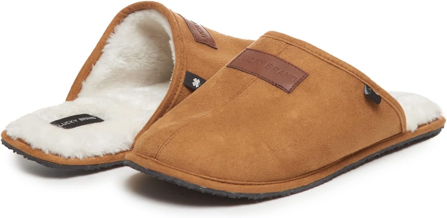 Мужские домашние тапочки Lucky Brand из микровельвета с мягкой подкладкой, Tan — фото 3