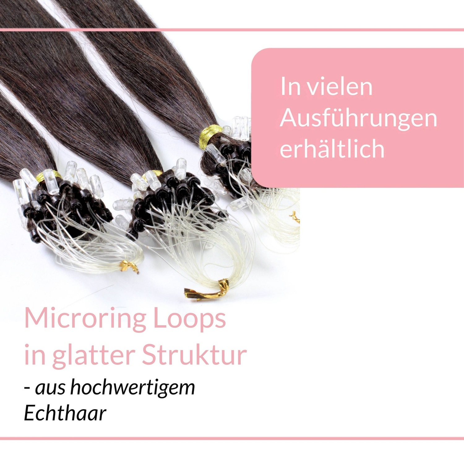Накладные волосы microring extensions echthaar #5/0 hellbraun 1g Hair2Heart, 60cm, количество 25 шт. — фото 3