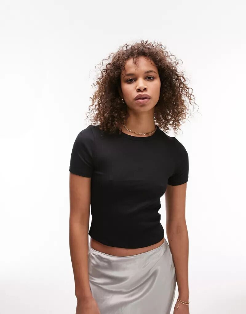 

Черная повседневная футболка Topshop