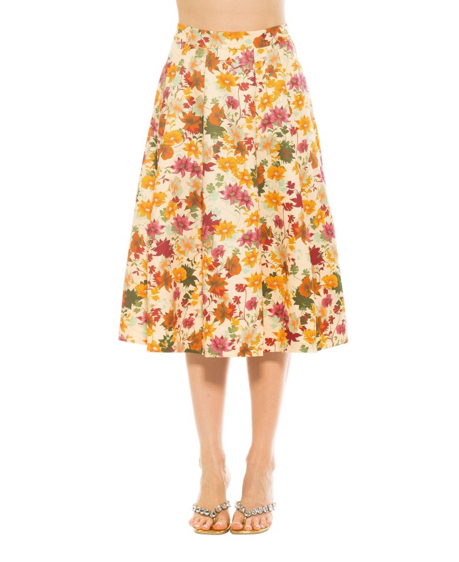 

Женская плиссированная юбка миди Illia с поясом Alexia Admor, Beige wildflowers
