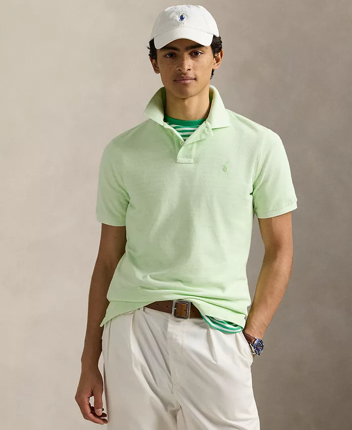 

Мужская классическая поло из минерально-окрашенной сетчатой ткани Polo Ralph Lauren, зеленый