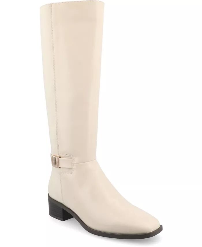 Женские сапоги Londyn Wide Width до колена для верховой езды Journee Collection, коричневый/бежевый