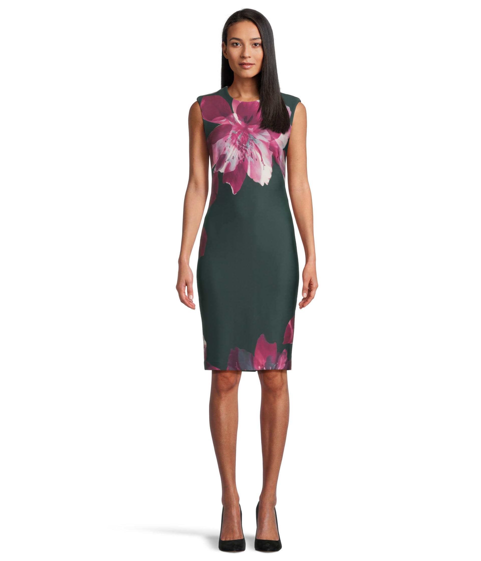 

Платье Calvin Klein Cal Sleeve Floral Sheath, цвет Grey/Aubergine Multi