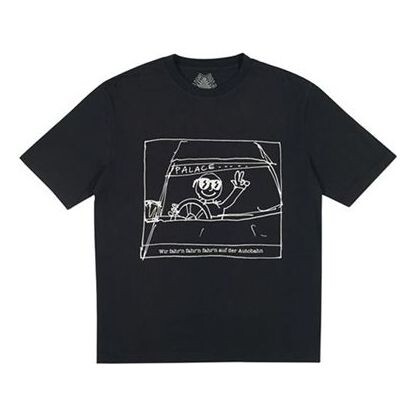 

Футболка PALACE Autobahn T-Shirt Black Creative Printing Short Sleeve Unisex, черный