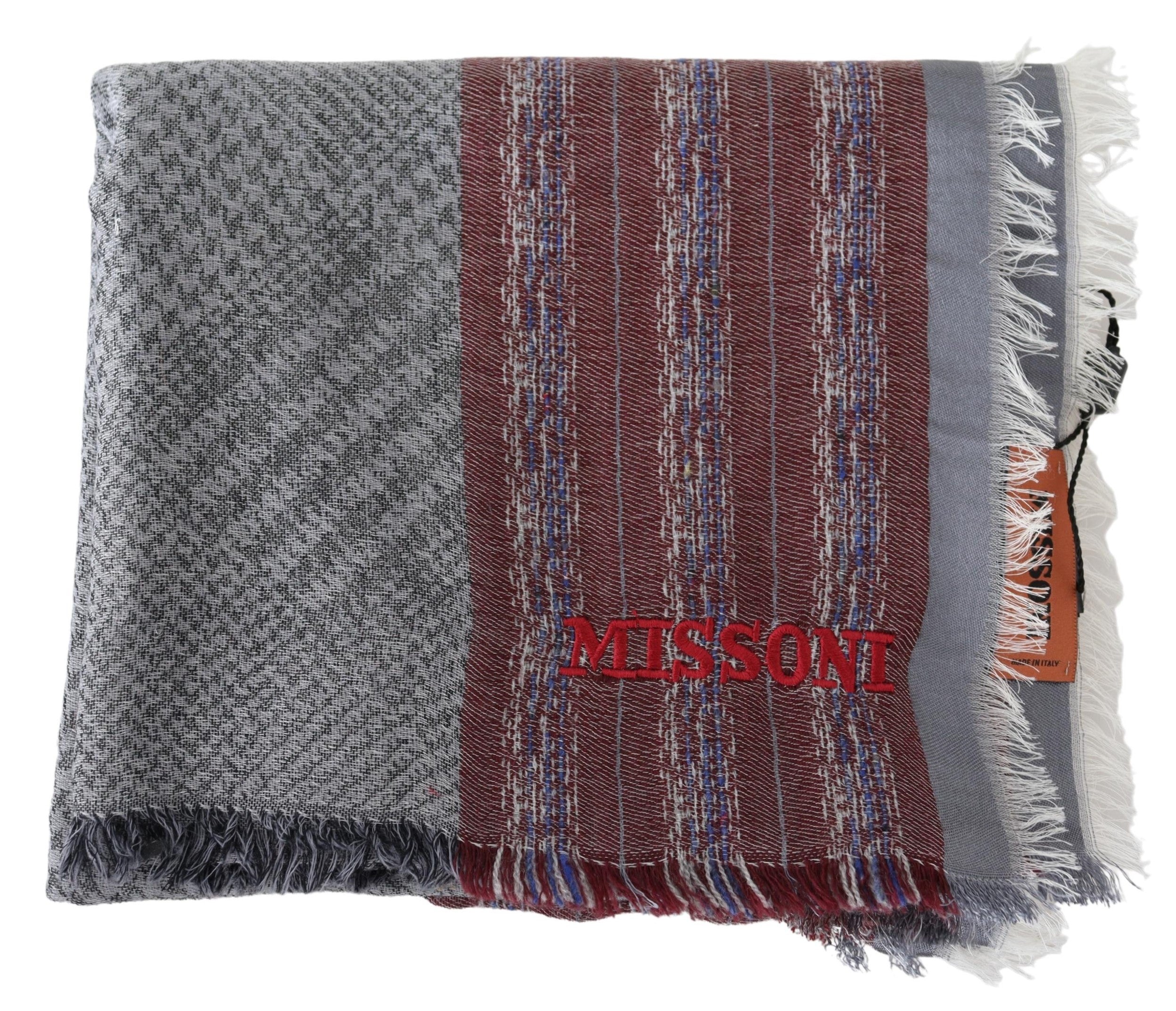 

Мужской шарф унисекс из смеси шерсти с рисунком Missoni с запахом на шею, мультиколор