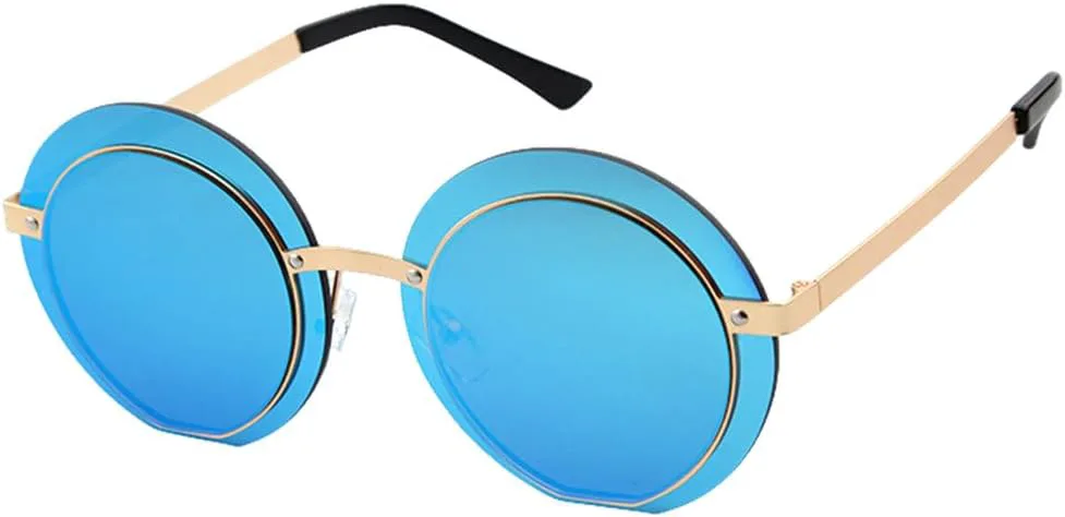 

Большие круглые солнцезащитные очки для женщин и мужчин, ретро-солнцезащитные очки с зеркальными линзами, солнцезащитные очки с двойными линзами MTZJH, C5