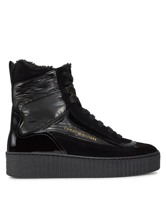 Ботинки на плоской подошве Patent Laceup City Snow Boot Tommy Hilfiger, черный