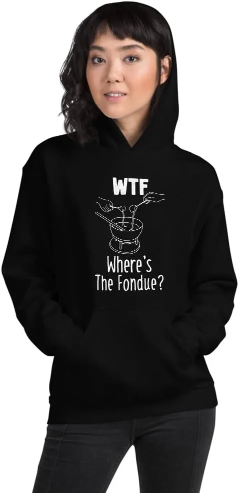 WTF Where's The Fondue милая забавная сырная худи Unisex Generic, черный