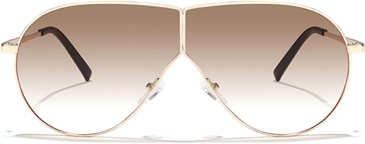 

Модные солнцезащитные очки-пилот большого размера для женщин и мужчин, ретро-очки в металлической оправе, цельные солнцезащитные очки в винтажном стиле mincl, Gradient Brown