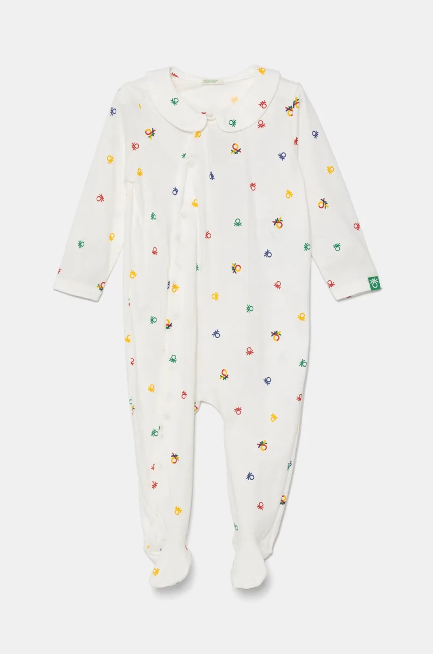 

Хлопковые комбинезоны для новорожденных United Colors of Benetton, белый