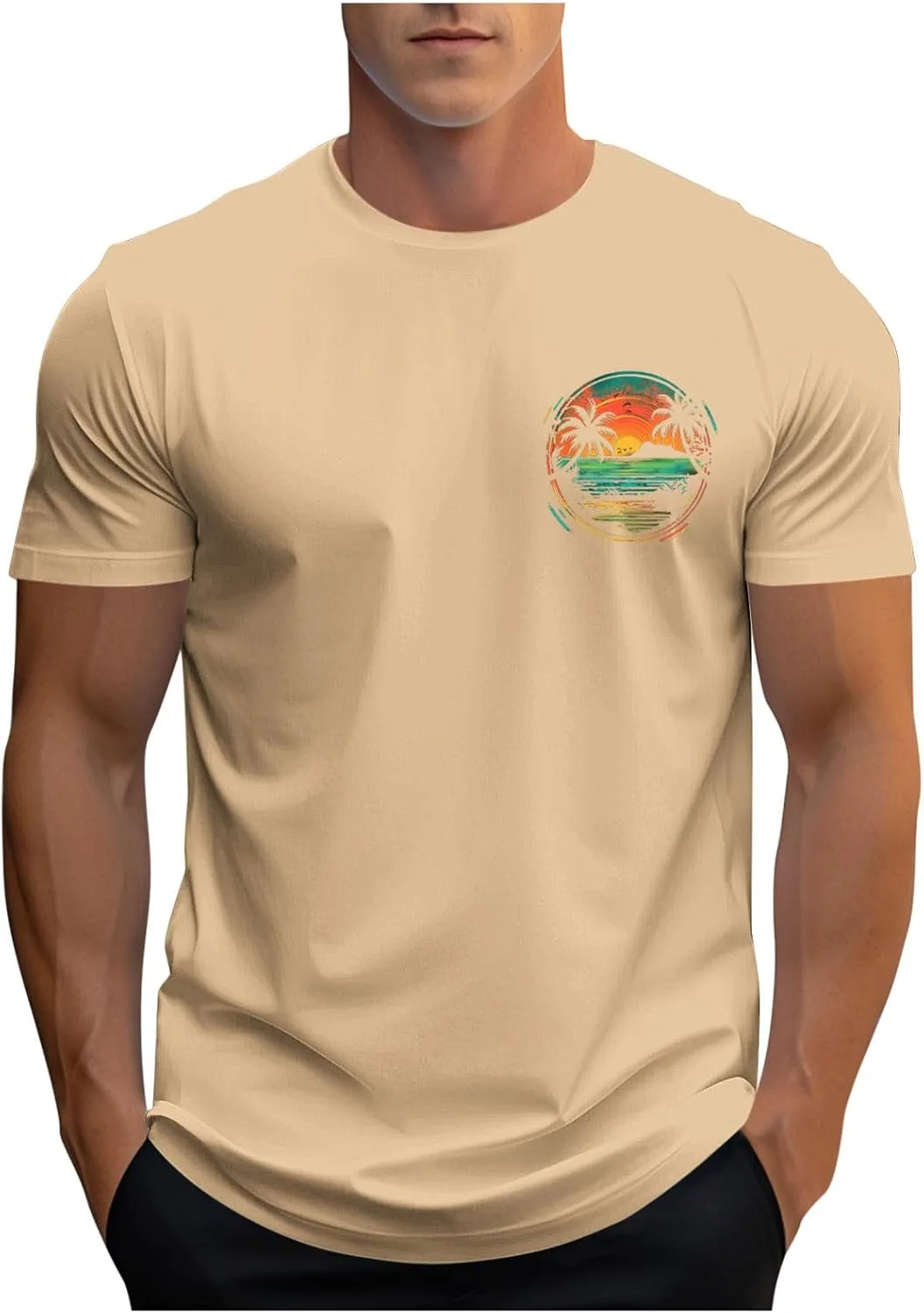 

Мужская футболка с коротким рукавом и круглым вырезом, легкая, для лета и тренировок QUNPIU