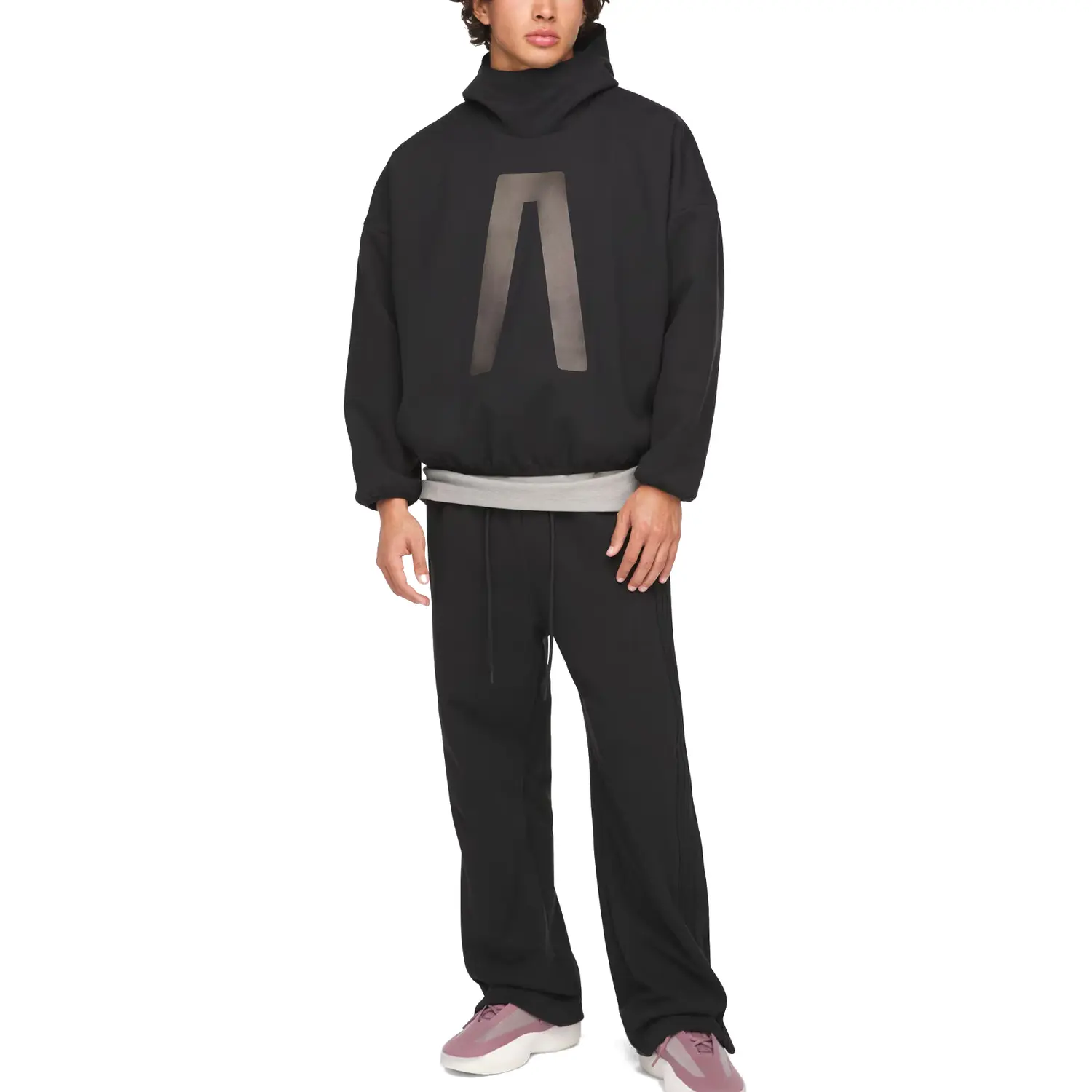 Толстовка Fear Of God Athletics FW25 SUEDE FLEECE HOODIE унисекс Adidas, черный — фото 4