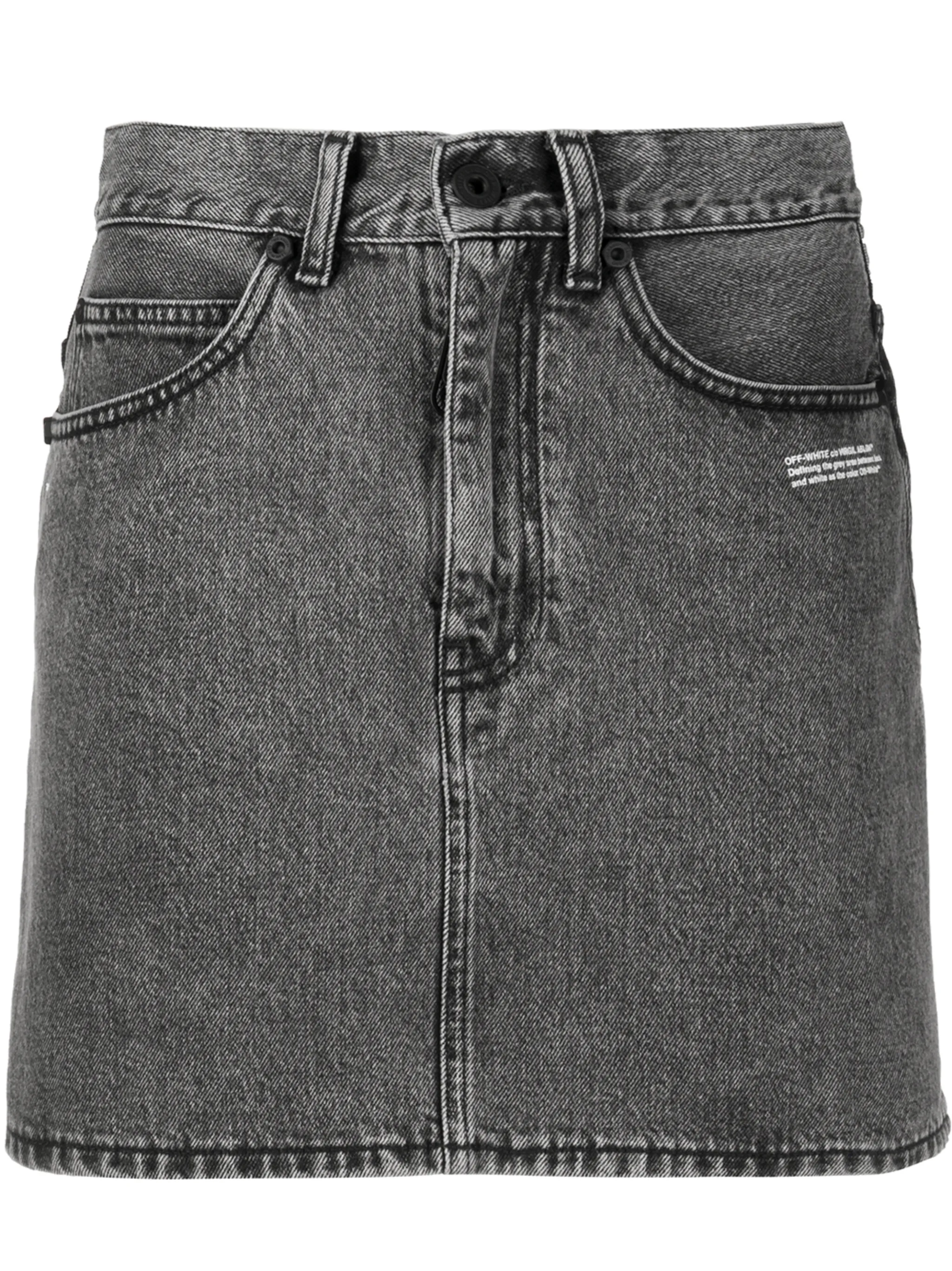 

Джинсовая юбка с логотипом Off-White, черный
