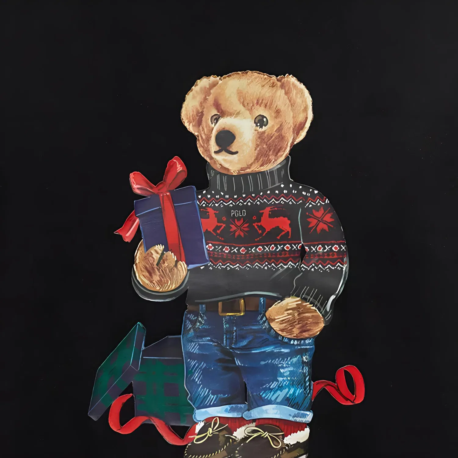 Футболка с принтом Polo Bear Ralph Lauren черная — фото 4