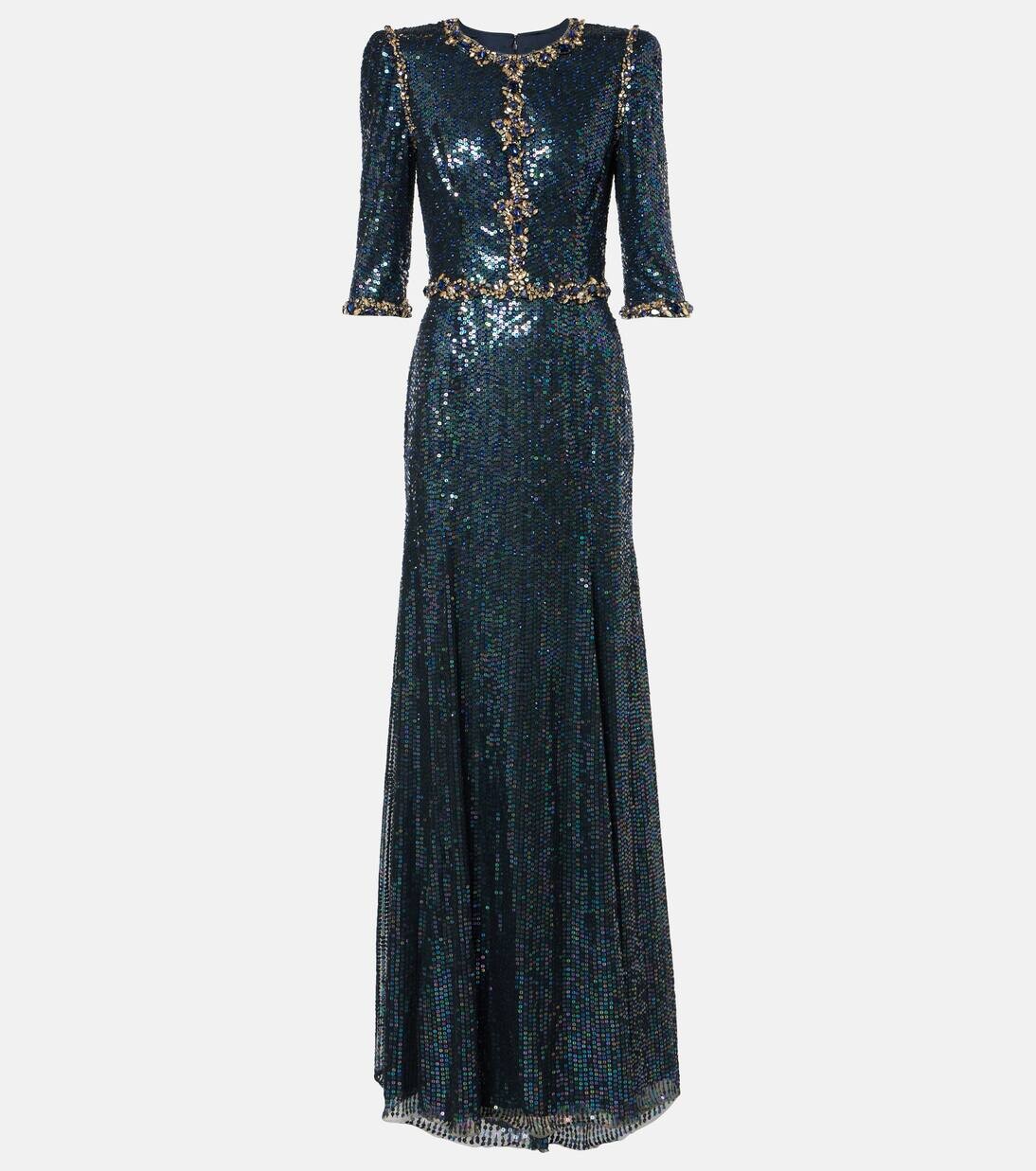 

Платье Pretty Thing, украшенное пайетками Jenny Packham, цвет ink