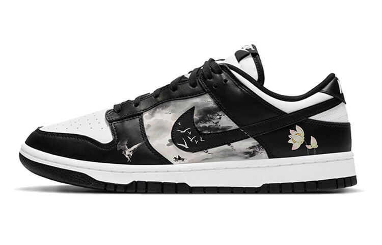 

Кастомизированные кроссовки Nike Dunk Skateboard Men Low-Top, белый/черный
