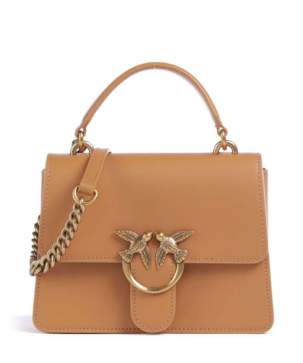 

Мини-Сумка Love one из мелкозернистой коровьей кожи Pinko, коричневый