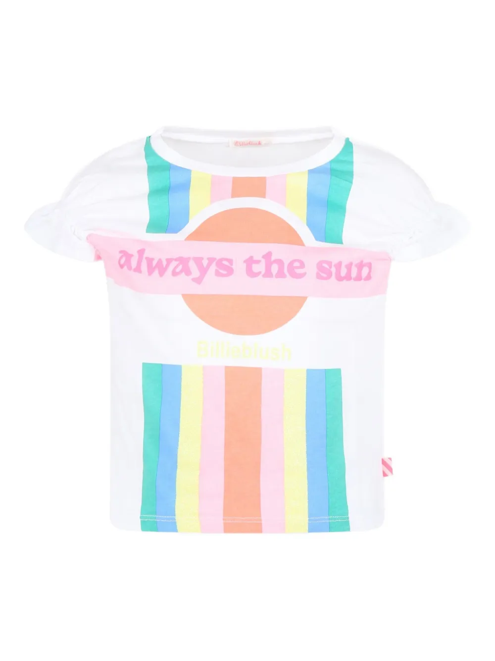 

Футболка в полоску с оборками Billieblush, белый
