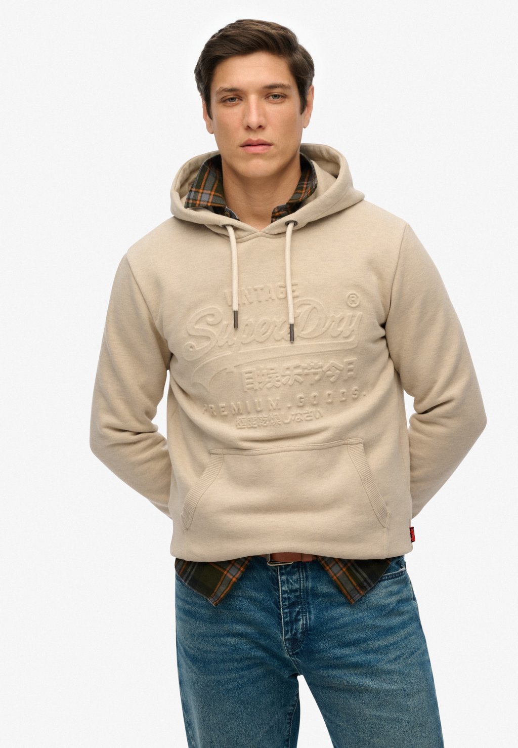 

Толстовка EMBOSSED GRAPHIC - Hoodie Superdry, бежевый