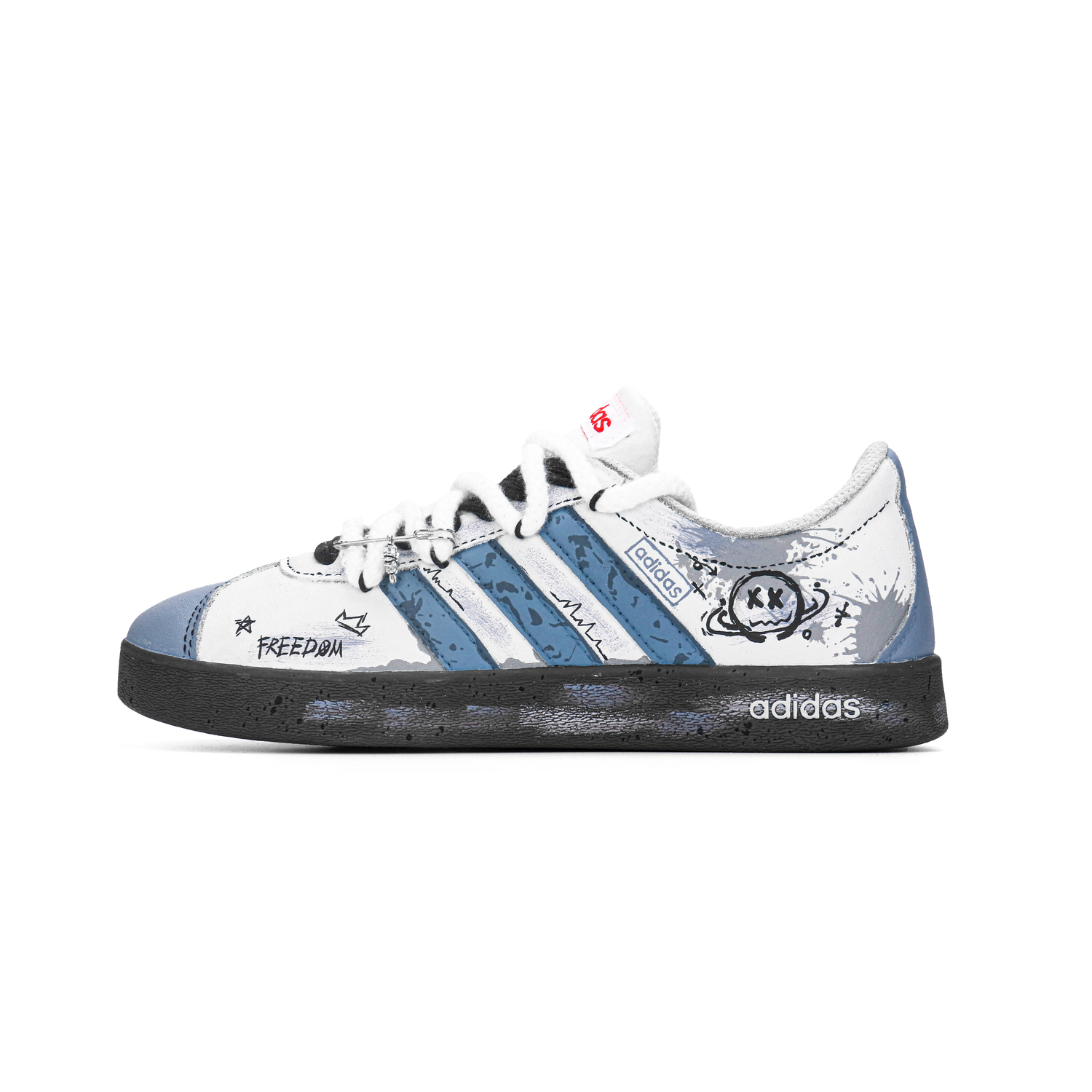 

Adidas VL COURT 2.0 синие сноу стар мап устойчивые к истиранию низкие скейтбордские кроссовки унисекс сине-серые, цвет Blue Gray