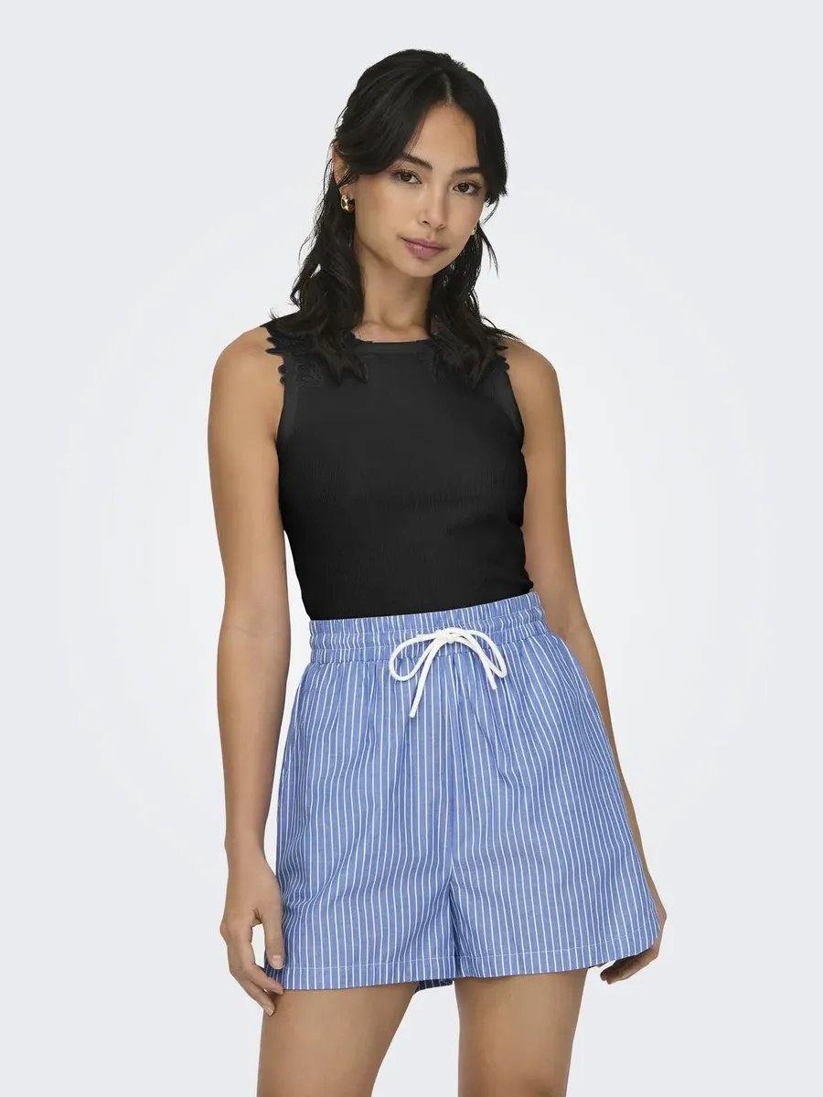 

Only топ-рубашка "ONLNILUS S/L MIX TOP BOX JRS", цвет Black Detail:Shoulder Detail