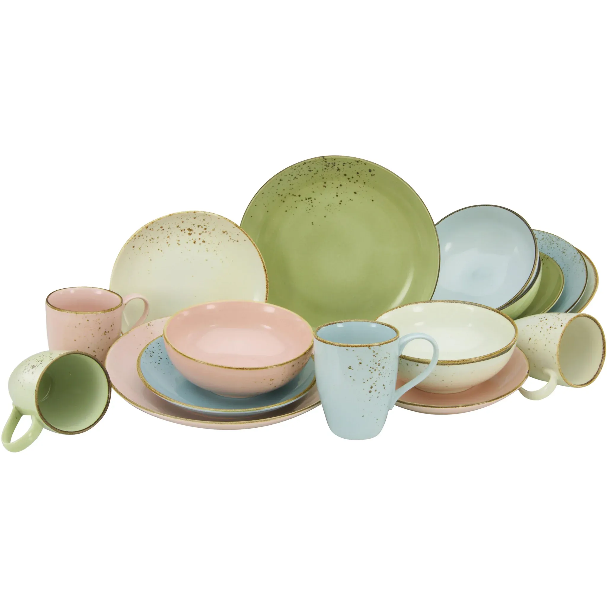 

Комбинированный сервиз CreaTable «Набор пастельной посуды Nature COLLECTION», (набор, 16 предметов, кофейный сервиз и обеденный сервиз в наборе, на 4 персоны), сервиз, пастельные оттенки, 16 предметов, на 4 персоны, цвет rosa/hellmint/hellblau/n...