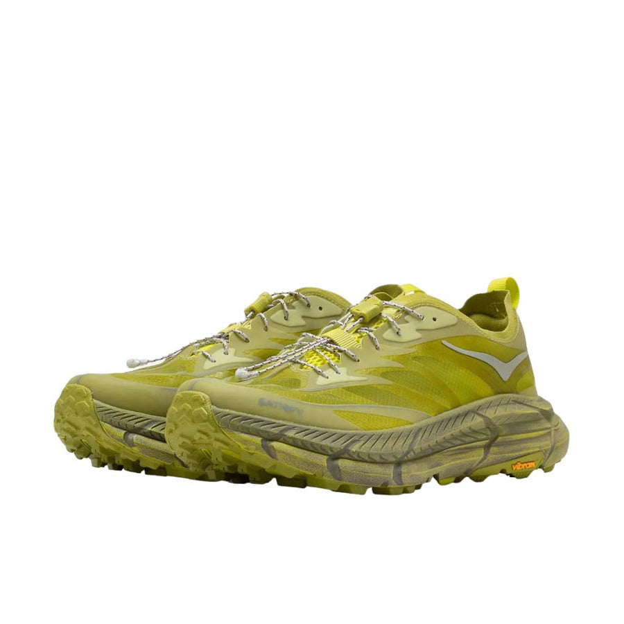 Кроссовки HOKA ONE ONE x Satisfy Mafate Speed 4 Lite 'Sulfur', зеленый — фото 3