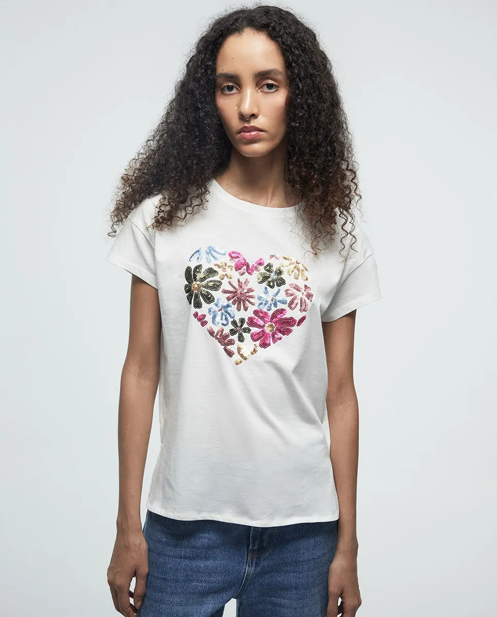 

Футболка с блестками Sfera, белый